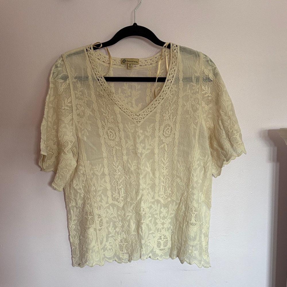 Democracy Ivory Lace Blouse